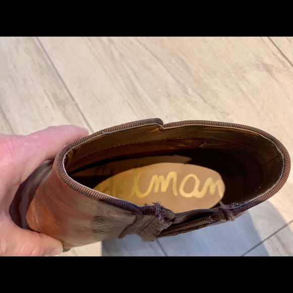 Sam Edelman Brown Leather Booties Size 5 - Picture 6 of 7